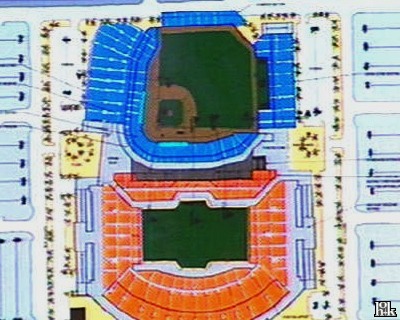 Overview of the Marlins ballpark and Orange Bowl