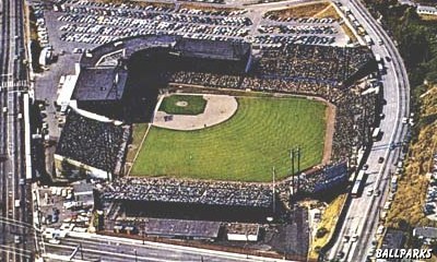 Aerial view of Sicks' Stadium