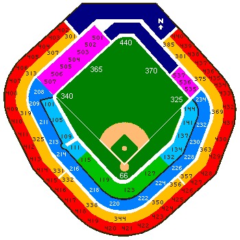 Seating diagram for Tiger Stadium