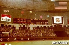 The original scoreboard spanned the outfield