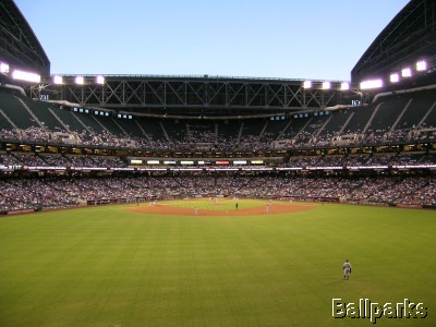 View of Chase Field from the outfield