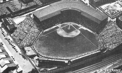 Aerial view of Braves Field