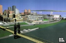 Roebling bridge and the ballpark