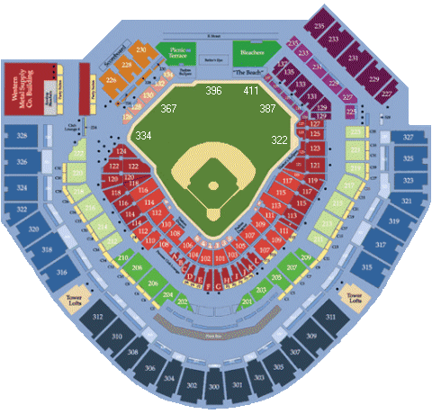 Petco Park Seating Chart Game Information